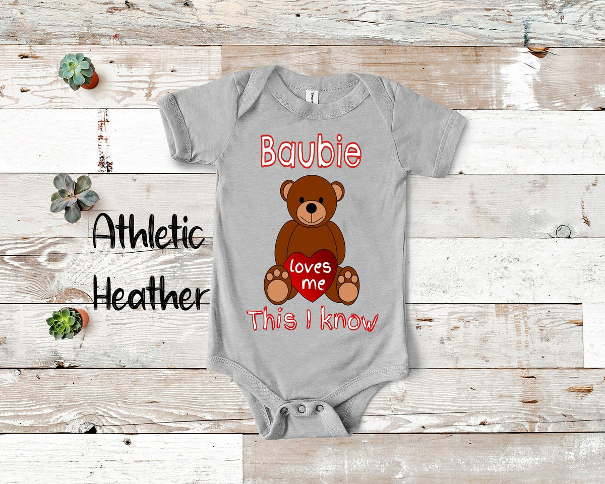 Baubie Loves Me Cute Grandma Name Bear Baby Bodysuit Tshirt or Toddler Shirt Special Grandmother Gift or Pregnancy Reveal Announcement Graphic Tee – Feel-Good Design · Perfect For Daily Wear