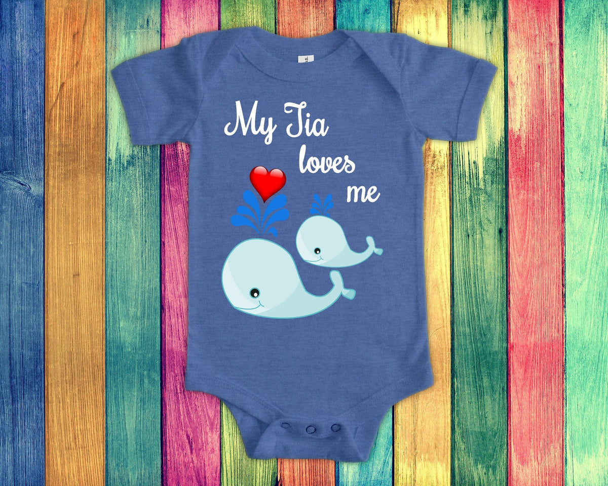 Tia Loves Me Cute Aunt Name Whale Baby Bodysuit Tshirt or Toddler Shirt Mexican Spanish Aunt Gift or Pregnancy Reveal Announcement Graphic Tee – Everyday Comfort · High-Quality Print