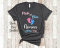 Pink Or Blue Nonna Loves You Grandson Granddaughter Pregnancy Gender Reveal Announcement Tshirt Can Customize with any Grandmother Name Graphic Tee – Premium Graphic · Must-Have Style