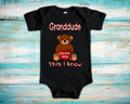 Granddude Loves Me Cute Grandpa Name Bear Baby Bodysuit Tshirt or Toddler Shirt Special Grandfather Gift or Pregnancy Reveal Announcement Graphic Tee – Soft Feel · Perfect For Daily Wear