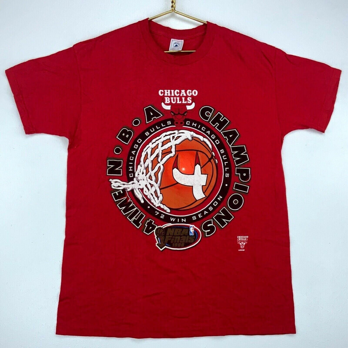 1996 Chicago Bulls 4 Time Nba Champions Vintage Tshirt Large Red Usa Made 90s Graphic Tee – Easygoing Wear · Top Pick For Any Outfit