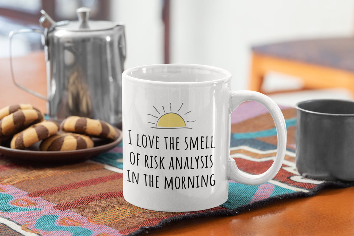 Funny Actuary Mug Smell Of Risk Analysis In The Morning Gift For Actuaries Graphic Tee – Warm & Stylish · Great Gift For Fans