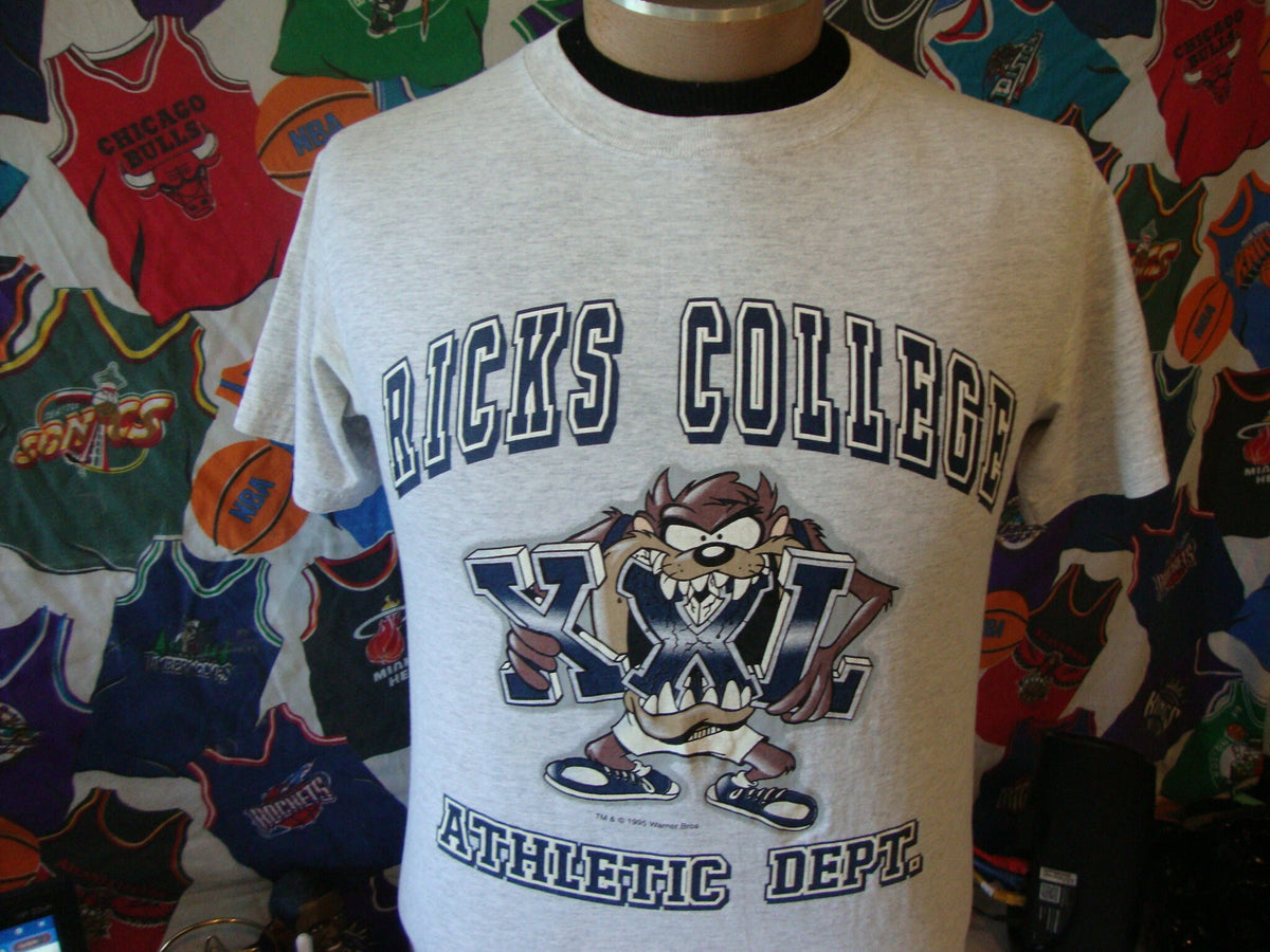 Vintage 9039s RICKS College Looney Tunes Taz Tasmanian Devil Athletic Department T Shirt S Graphic Tee – Aesthetic Look · Perfect For Daily Wear
