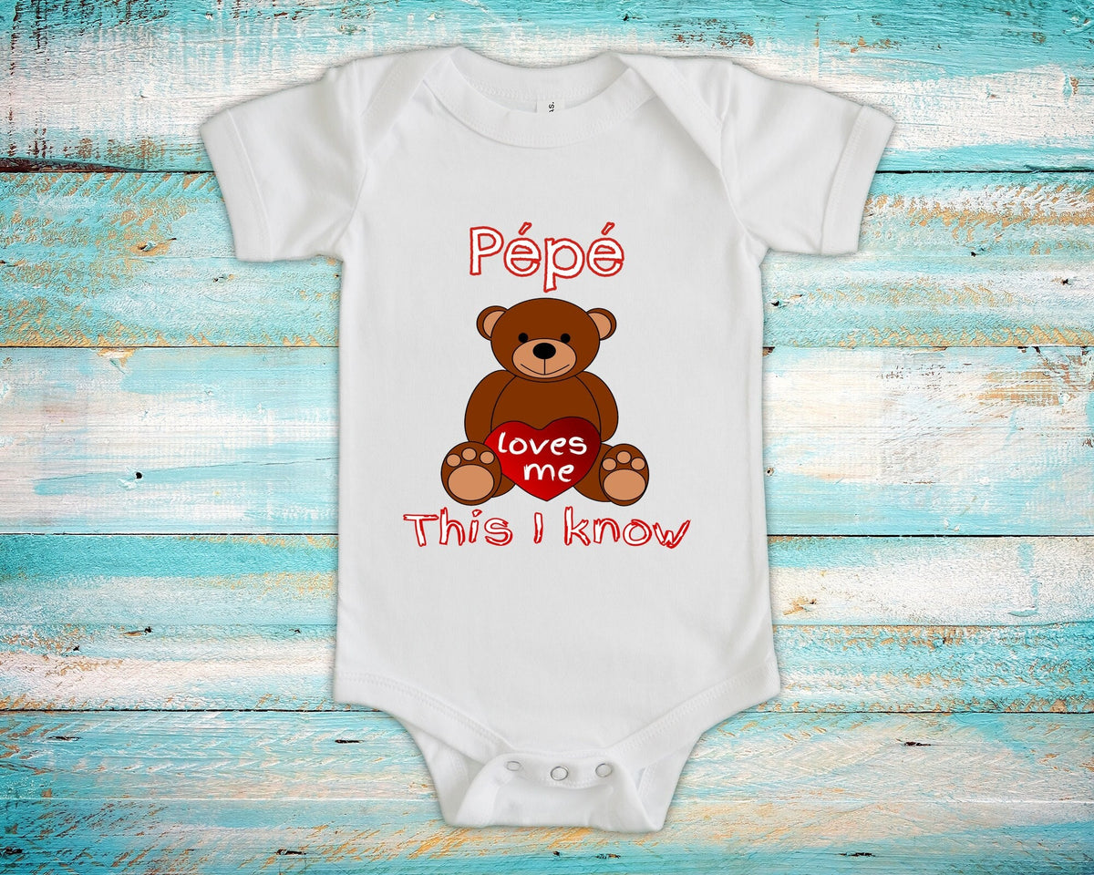 Pp Loves Me Cute Grandpa Name Bear Baby Bodysuit Tshirt or Toddler Shirt France French Grandfather Gift or Pregnancy Reveal Announcement Graphic Tee – Premium Graphic · Trending Graphic Apparel