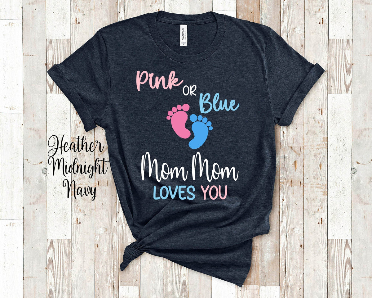 Pink Or Blue Mom Mom Loves You Grandson or Granddaughter Pregnancy Gender Reveal Announcement Tshirt for Grandma or Grandmother Graphic Tee – Fan Favorite · High-Quality Print
