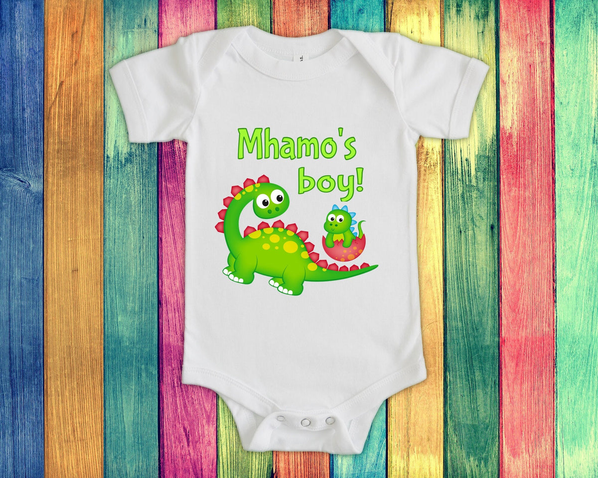 Mhamo39s Boy Cute Grandma Name Dinosaur Baby Bodysuit Tshirt or Toddler Shirt for a Ireland Irish Grandmother Gift or Pregnancy Announcement Graphic Tee – Cozy Vibes · Must-Have Style