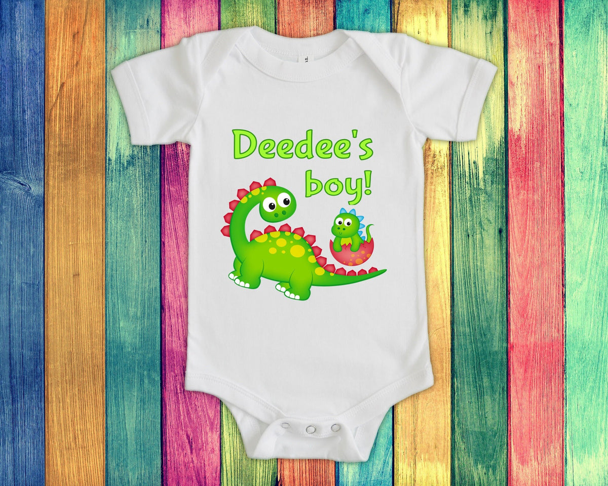 Deedee39s Boy Cute Grandma Name Dinosaur Baby Bodysuit Tshirt or Toddler Shirt for a Special Grandmother Gift or Pregnancy Announcement Graphic Tee – Warm & Stylish · Great Gift For Fans