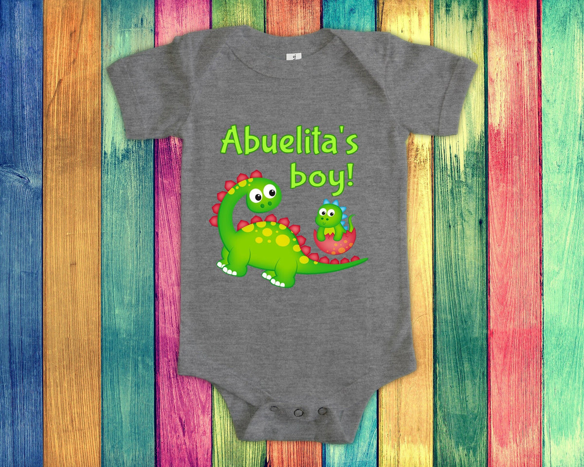 Abuelita39s Boy Cute Grandma Name Dinosaur Baby Bodysuit Tshirt or Toddler Shirt for a Mexican Spanish Grandmother Gift or Pregnancy Reveal Graphic Tee – Easygoing Wear · Top Pick For Any Outfit