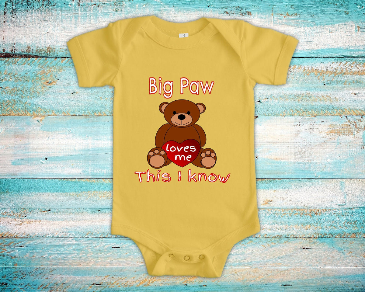 Big Paw Loves Me Cute Grandpa Name Bear Baby Bodysuit Tshirt or Toddler Shirt Special Grandfather Gift or Pregnancy Reveal Announcement Graphic Tee – Everyday Comfort · Must-Have Style