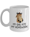 Gnu Mug Gnu Gift Funny Gnu Present Gnu Lover Gifts My Gnu Ate My Homework Graphic Tee – Premium Graphic · Trending Graphic Apparel