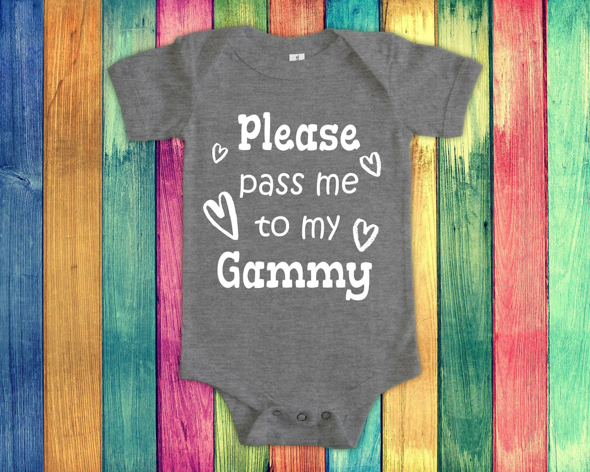Pass Me To Gammy Cute Grandma Baby Bodysuit Tshirt or Toddler Shirt Special Grandmother Gift or Pregnancy Announcement Graphic Tee – Everyday Comfort · Top Pick For Any Outfit