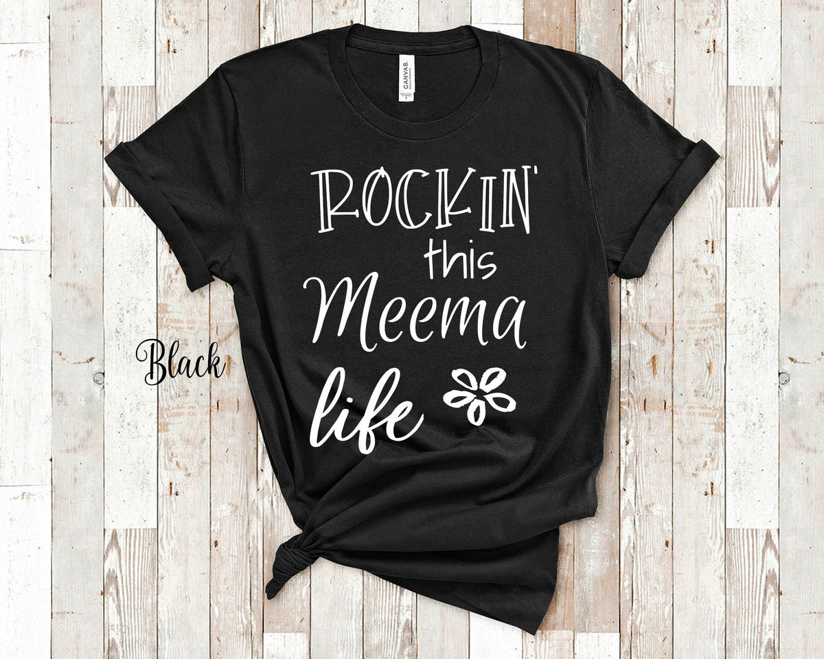 Rockin39 This Meema Life Grandma Tshirt Yiddish Grandmother Gift Idea for Mother39s Day Birthday Christmas or Pregnancy Reveal Announcement Graphic Tee – Warm & Stylish · Great Gift For Fans