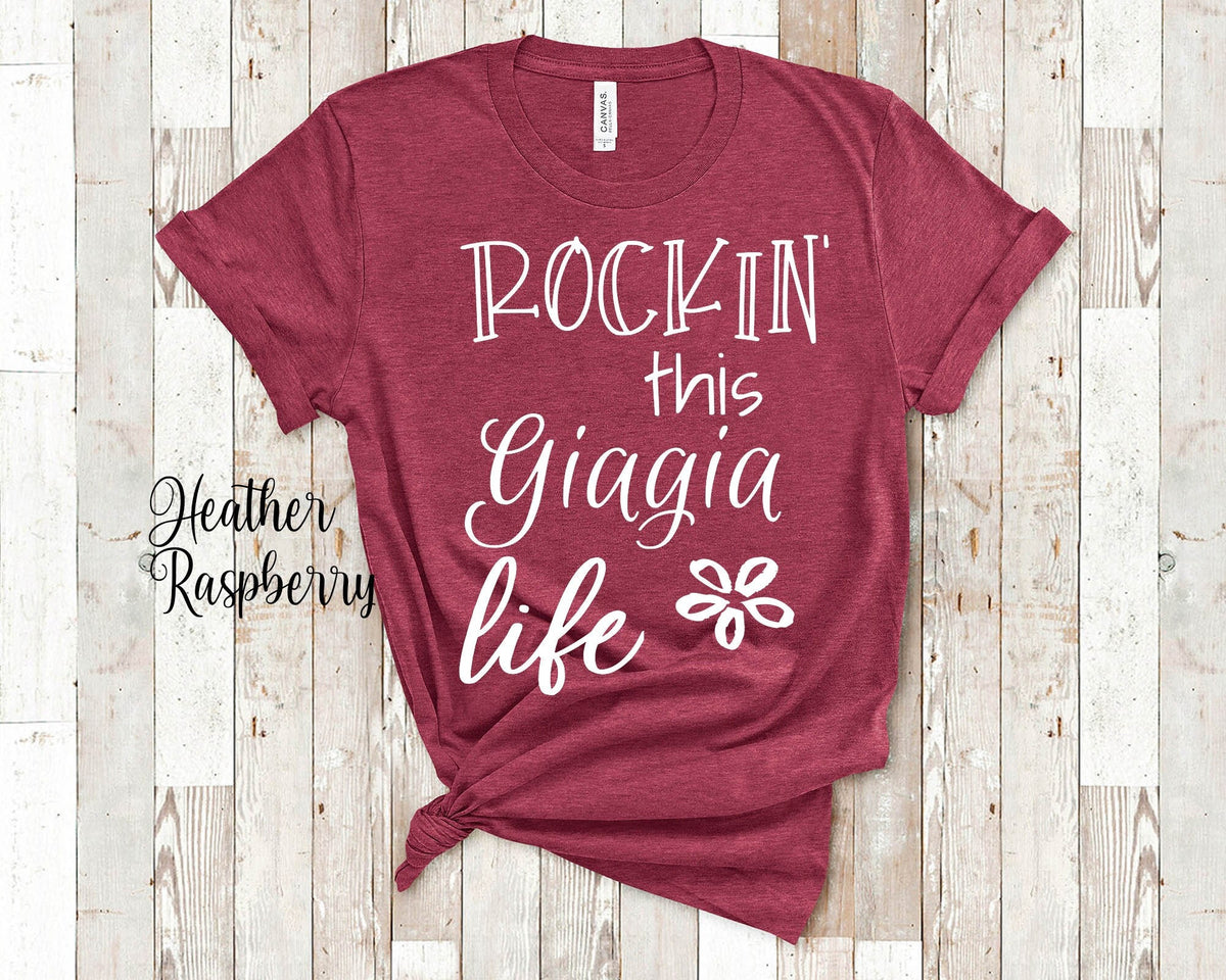 Rockin This Giagia Life Grandma Tshirt Special Grandmother Gift Idea for Mother39s Day Birthday Christmas or Pregnancy Reveal Announcement Graphic Tee – Feel-Good Design · High-Quality Print