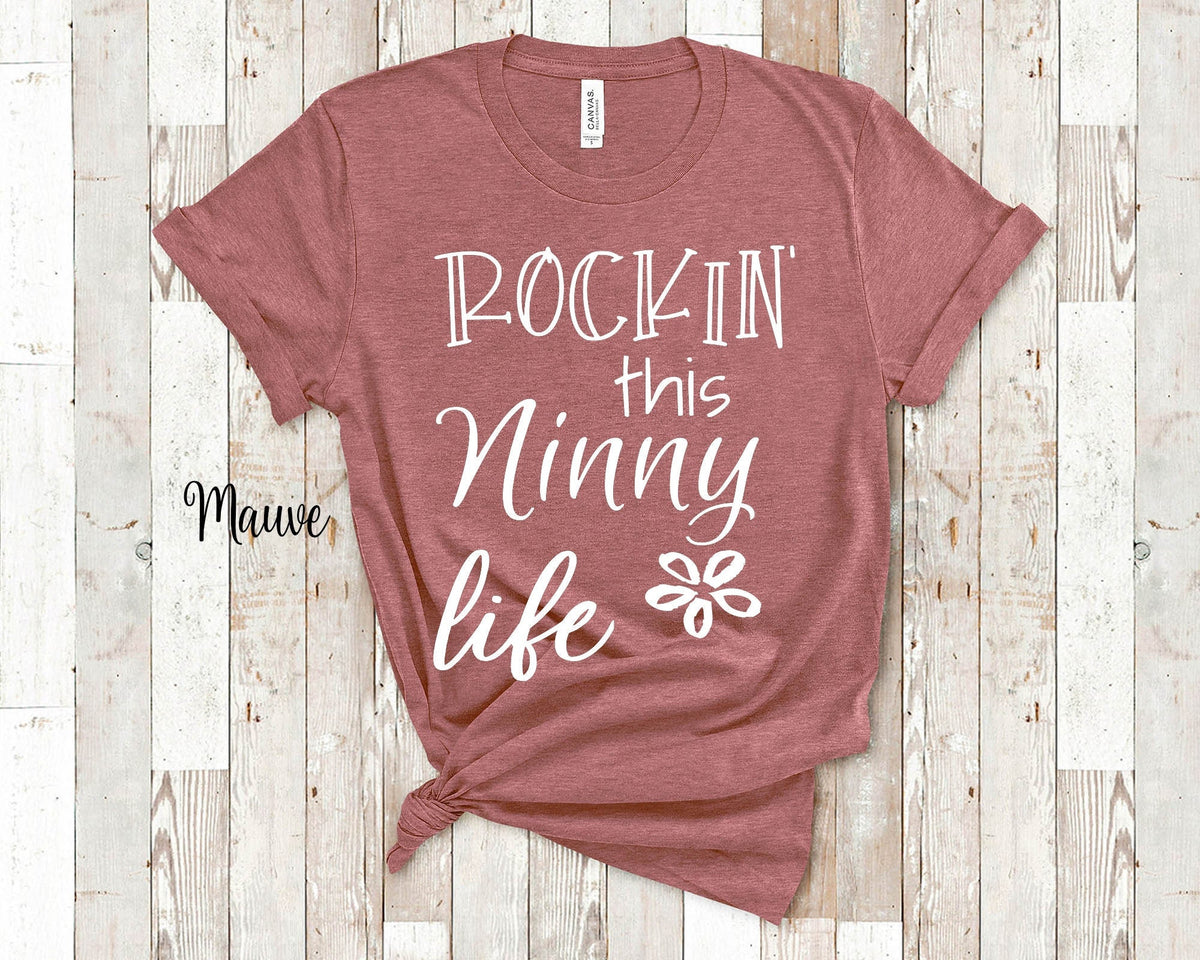 Rockin This Ninny Life Grandma Tshirt Special Grandmother Gift Idea for Mother39s Day Birthday Christmas or Pregnancy Reveal Announcement Graphic Tee – Warm & Stylish · High-Quality Print