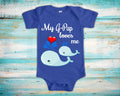 GPap Loves Me Cute Grandpa Name Whale Baby Bodysuit Tshirt or Toddler Shirt Special Grandfather Gift or Pregnancy Reveal Announcement Graphic Tee – Bold Style · Great Gift For Fans