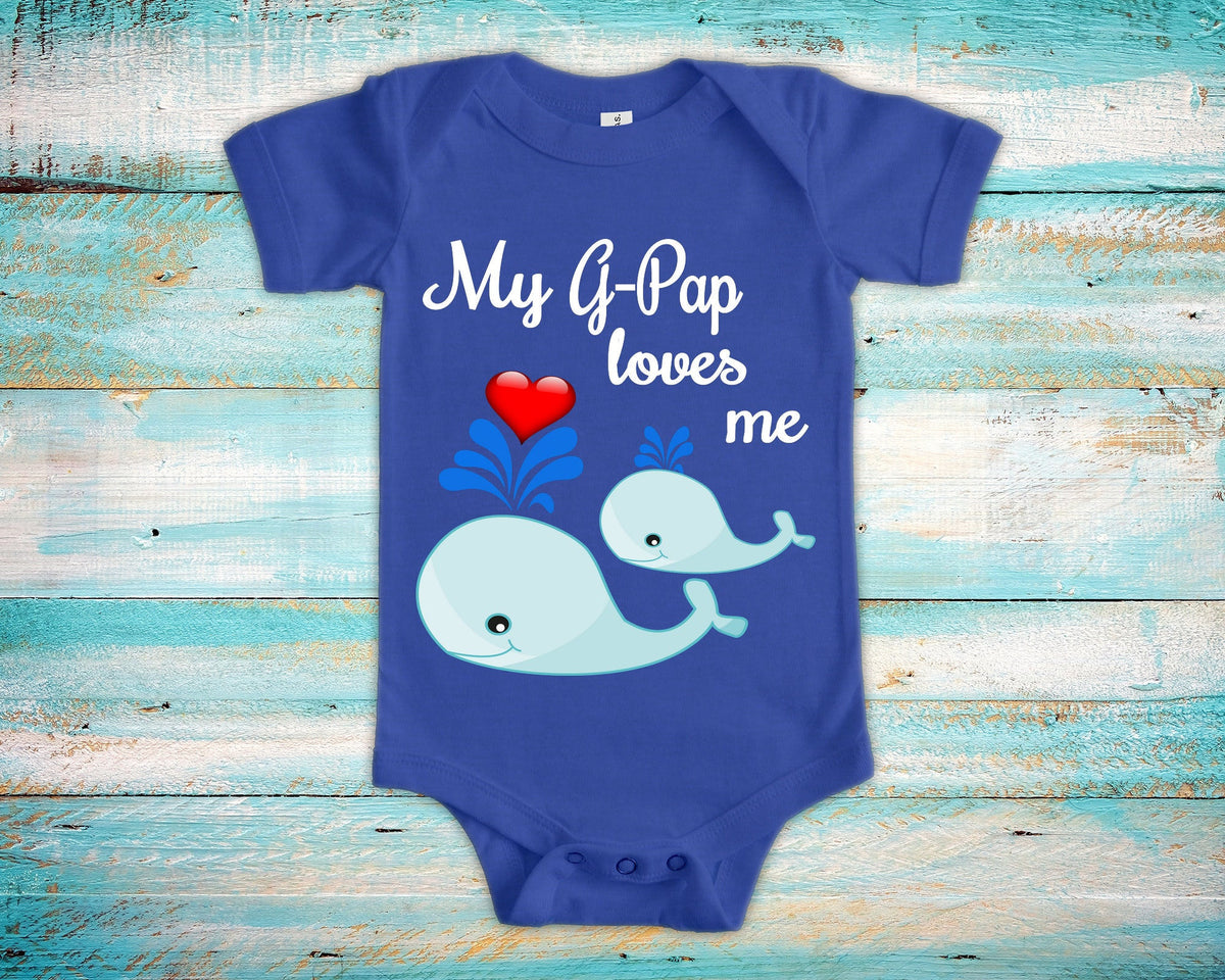 GPap Loves Me Cute Grandpa Name Whale Baby Bodysuit Tshirt or Toddler Shirt Special Grandfather Gift or Pregnancy Reveal Announcement Graphic Tee – Bold Style · Great Gift For Fans