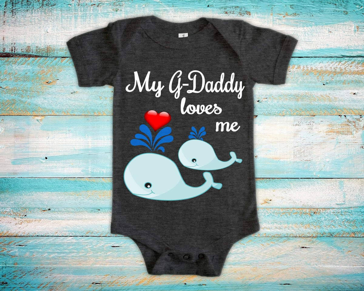 GDaddy Loves Me Cute Grandpa Name Whale Baby Bodysuit Tshirt or Toddler Shirt Special Grandfather Gift or Pregnancy Reveal Announcement Graphic Tee – Bold Style · Great Gift For Fans