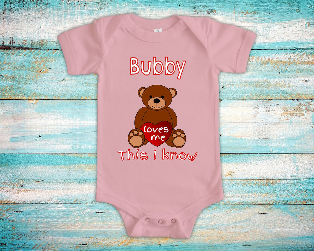 Bubby Loves Me Cute Grandpa Name Bear Baby Bodysuit Tshirt or Toddler Shirt Jewish Grandfather Gift or Pregnancy Reveal Announcement Graphic Tee – Feel-Good Design · Perfect For Daily Wear