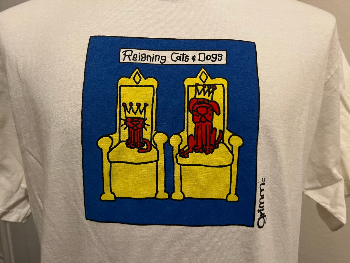 Vintage 9039s Grimm Reigning Cats and Dogs T Shirt L Graphic Tee – Easygoing Wear · Perfect For Daily Wear
