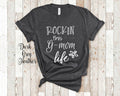 Rockin This Gmom Life Grandma Tshirt Special Grandmother Gift Idea for Mother39s Day Birthday Christmas or Pregnancy Reveal Announcement Graphic Tee – Aesthetic Look · High-Quality Print