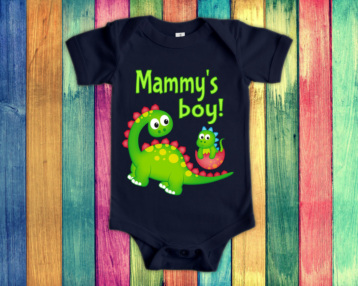 Mammy39s Boy Cute Grandma Name Dinosaur Baby Bodysuit Tshirt or Toddler Shirt for a Special Grandmother Gift or Pregnancy Announcement Graphic Tee – Feel-Good Design · Trending Graphic Apparel