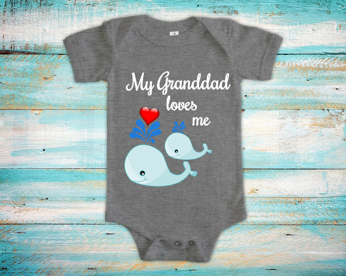 Granddad Loves Me Cute Grandpa Name Whale Baby Bodysuit Unique Grandfather Gift for Granddaughter or Grandson or Pregnancy Announcement Graphic Tee – Easygoing Wear · Trending Graphic Apparel