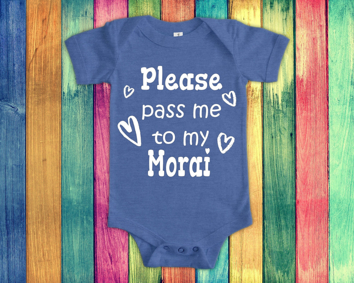 Pass Me To Morai Cute Grandma Baby Bodysuit Tshirt or Toddler Shirt Ireland Irish Grandmother Gift or Pregnancy Announcement Graphic Tee – Bold Style · Perfect For Daily Wear