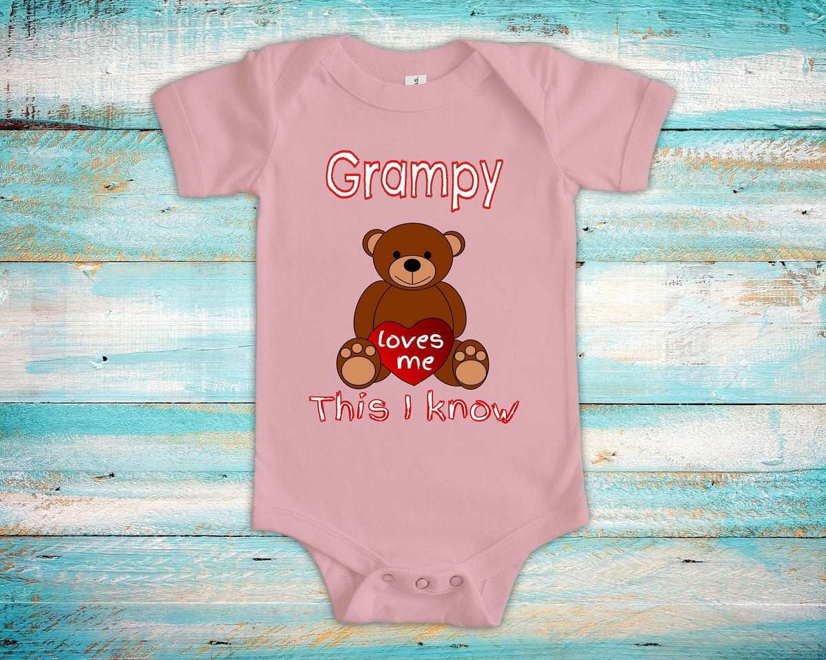 Grampy Loves Me Cute Grandpa Name Bear Baby Bodysuit Tshirt or Toddler Shirt Special Grandfather Gift or Pregnancy Reveal Announcement Graphic Tee – Feel-Good Design · High-Quality Print