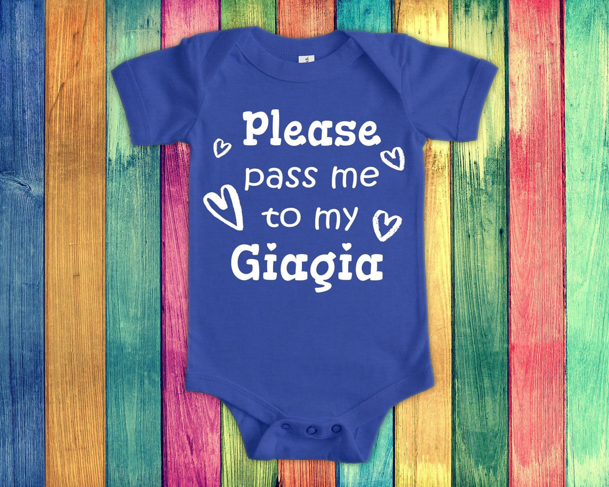 Pass Me To Giagia Cute Grandma Baby Bodysuit Tshirt or Toddler Shirt Greece Greek Grandmother Gift or Pregnancy Announcement Graphic Tee – Warm & Stylish · Top Pick For Any Outfit
