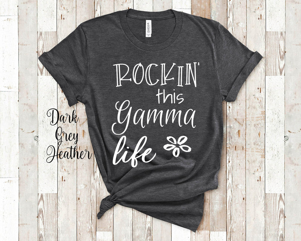 Rockin This Gamma Life Grandma Tshirt Special Grandmother Gift Idea for Mother39s Day Birthday Christmas or Pregnancy Reveal Announcement Graphic Tee – Soft Feel · Trending Graphic Apparel