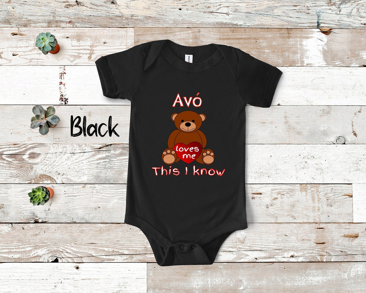 Av Loves Me Cute Grandma Name Bear Baby Bodysuit Tshirt or Toddler Shirt Portuguese Grandmother Gift or Pregnancy Reveal Announcement Graphic Tee – Feel-Good Design · Must-Have Style