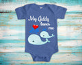Giddy Loves Me Cute Grandpa Name Whale Baby Bodysuit Tshirt or Toddler Shirt Special Grandfather Gift or Pregnancy Reveal Announcement Graphic Tee – Cozy Vibes · Perfect For Daily Wear