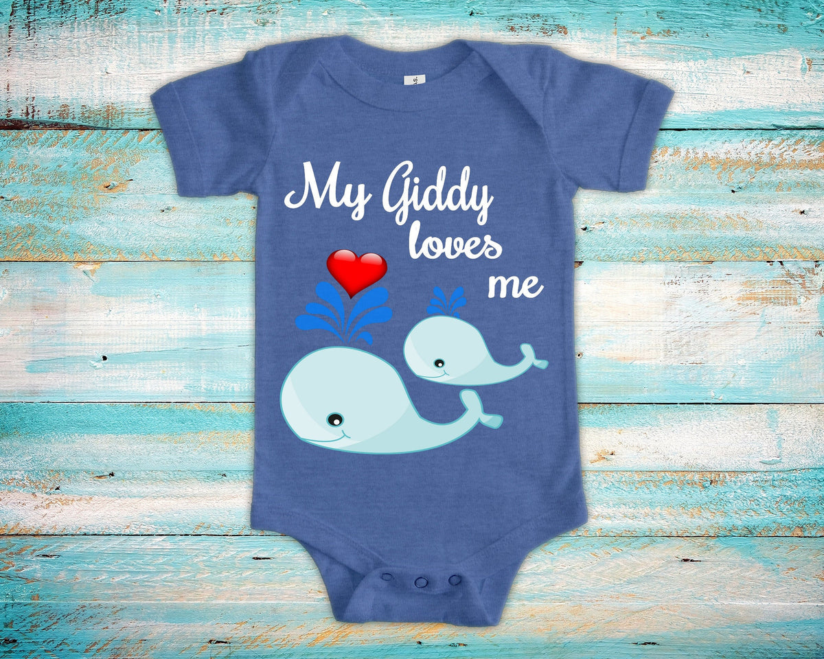Giddy Loves Me Cute Grandpa Name Whale Baby Bodysuit Tshirt or Toddler Shirt Special Grandfather Gift or Pregnancy Reveal Announcement Graphic Tee – Cozy Vibes · Perfect For Daily Wear