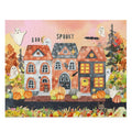 Halloween Townhouses Puzzle 500 Pieces 16x20 Inches Ghost Halloween Puzzle Puzzle for Adults Halloween Night Puzzle Ghosts and Bats Graphic Tee – Premium Graphic · Trending Graphic Apparel