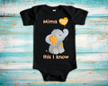 Mima Loves Me Cute Grandma Name Elephant Baby Bodysuit Unique Grandmother Gift for Granddaughter or Grandson or Pregnancy Announcement Graphic Tee – Easygoing Wear · Great Gift For Fans