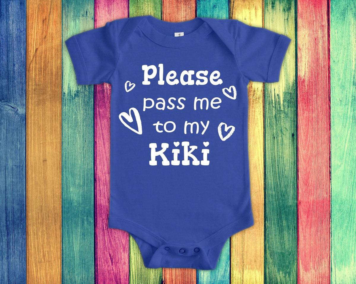 Pass Me To Kiki Cute Grandma Baby Bodysuit Tshirt or Toddler Shirt Special Grandmother Gift or Pregnancy Announcement Graphic Tee – Premium Graphic · Trending Graphic Apparel