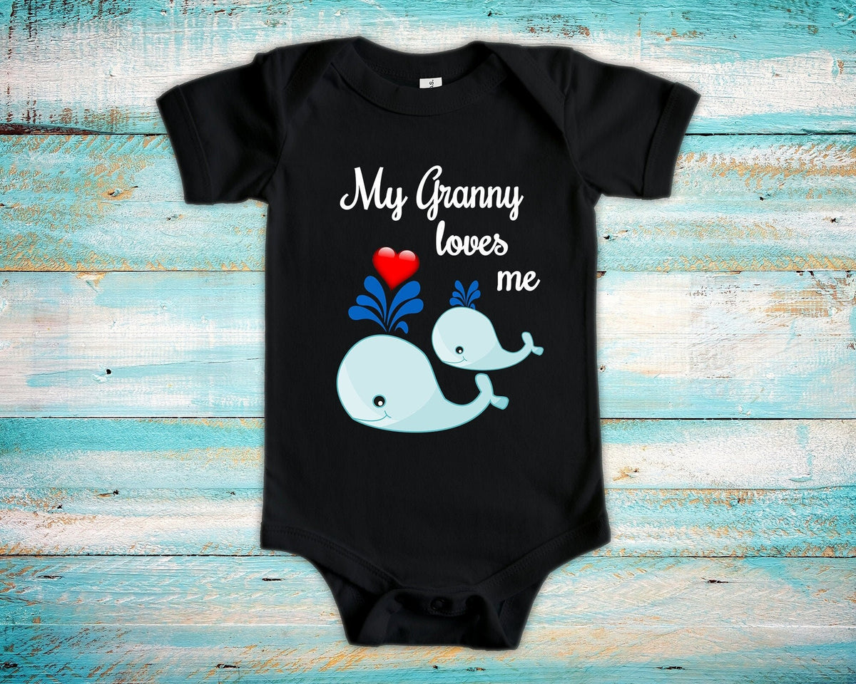 Granny Loves Me Cute Grandma Name Whale Baby Bodysuit Unique Grandmother Gift for Granddaughter or Grandson or Pregnancy Announcement Graphic Tee – Fan Favorite · Must-Have Style