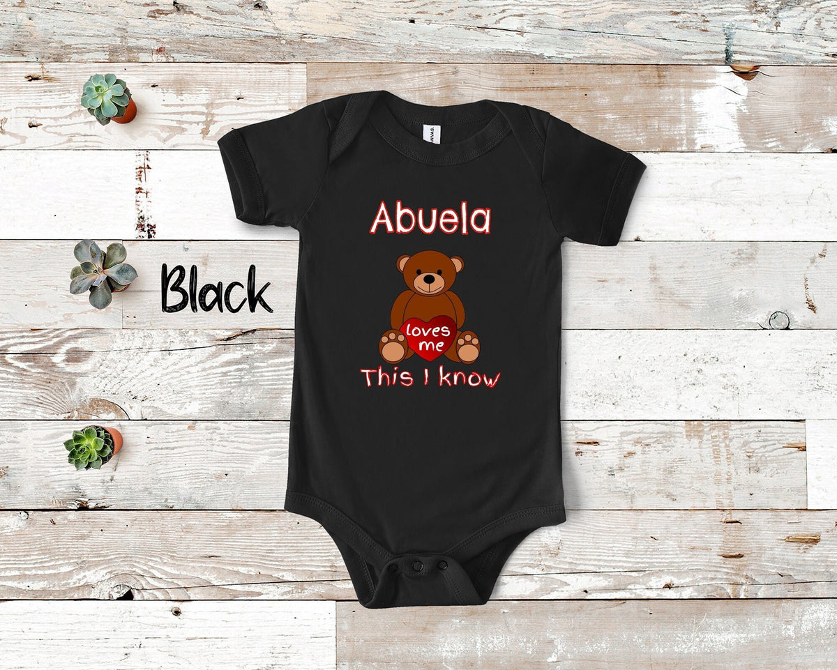 Abuela Loves Me Cute Grandma Name Bear Baby Bodysuit Tshirt or Toddler Shirt Spanish Grandmother Gift or Pregnancy Reveal Announcement Graphic Tee – Bold Style · Must-Have Style