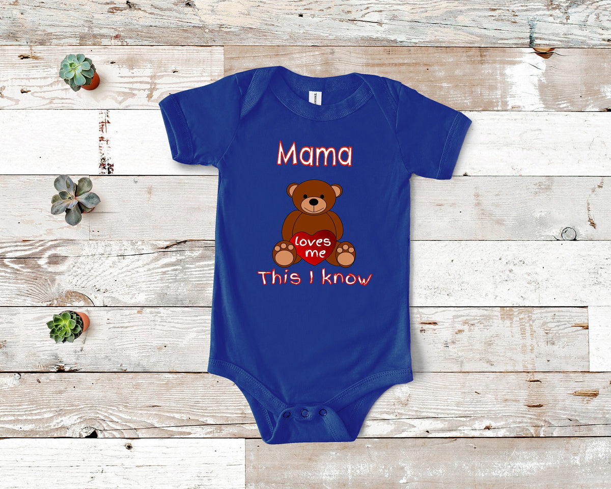 Mama Loves Me Cute Mom Name Bear Baby Bodysuit Tshirt or Toddler Shirt Special Mother Gift or Pregnancy Reveal Announcement Graphic Tee – Cozy Vibes · Trending Graphic Apparel
