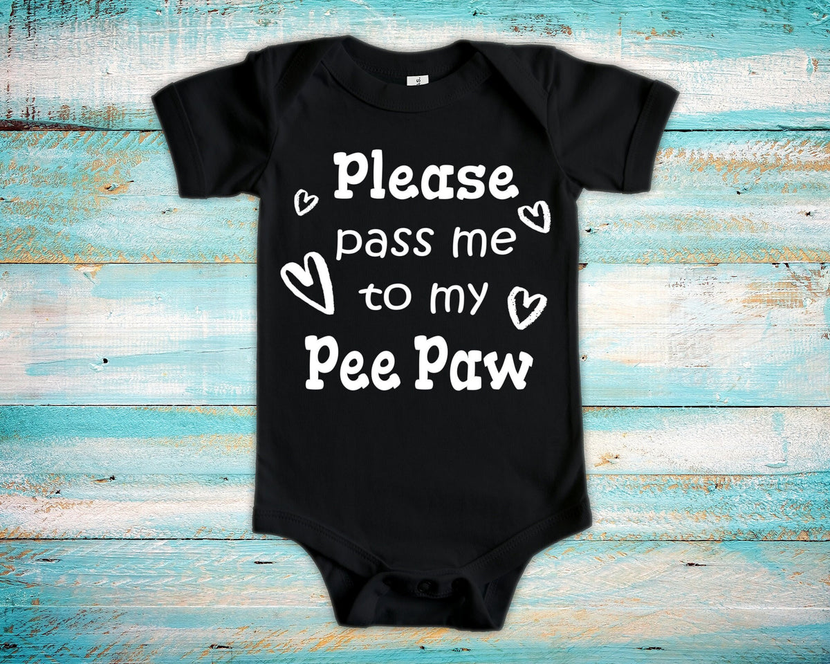 Pass Me To Pee Paw Cute Grandpa Name Baby Bodysuit Tshirt or Toddler Shirt Special Grandfather Gift or Pregnancy Announcement Graphic Tee – Premium Graphic · Top Pick For Any Outfit