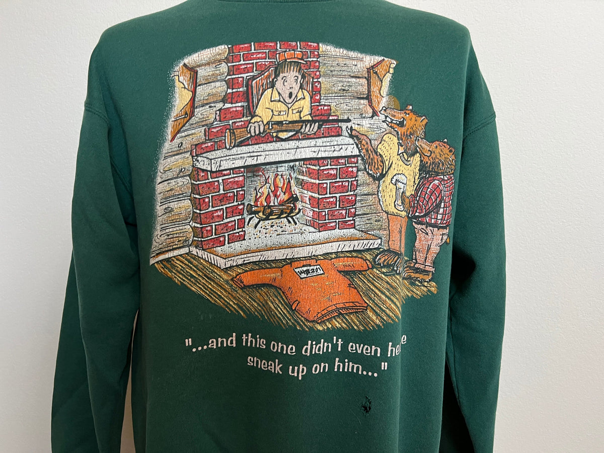 Vintage 9039s quotand this one didn39t even hear me sneak up on him39quot Hunting Crewneck Sweatshirt Size L Sweatshirt – Aesthetic Look · Must-Have Style