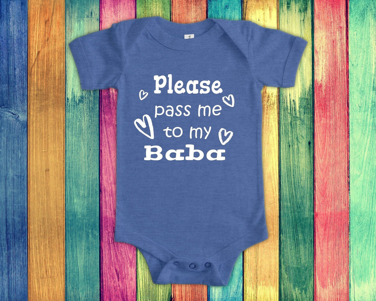 Pass Me To Baba Cute Bodysuit Tshirt or Toddler Shirt Poland Ukraine Polish Serbian Ukrainian Grandmother Gift or Pregnancy Announcement Graphic Tee – Fan Favorite · Perfect For Daily Wear