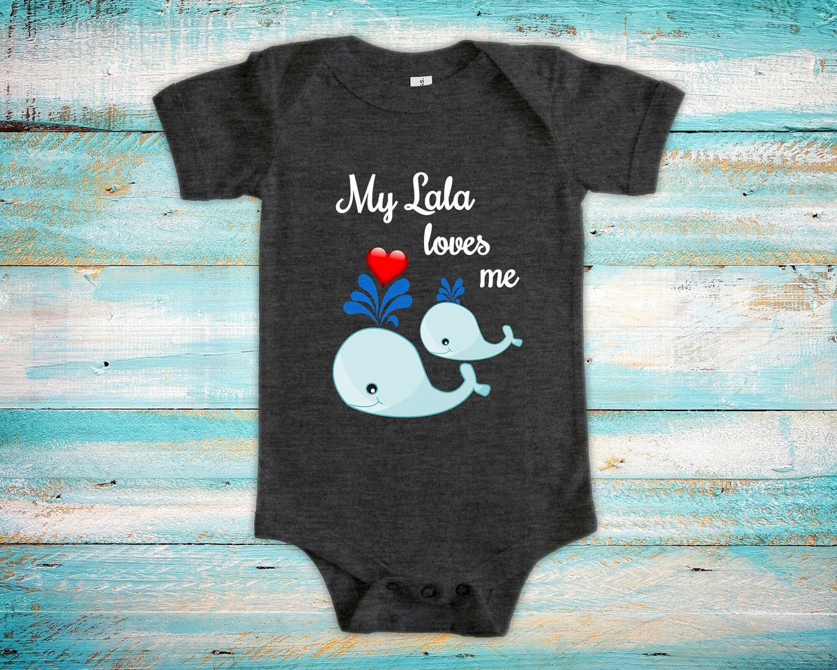Lala Loves Me Cute Grandma Name Whale Baby Bodysuit Unique Grandmother Gift for Granddaughter or Grandson or Pregnancy Announcement Graphic Tee – Aesthetic Look · Perfect For Daily Wear
