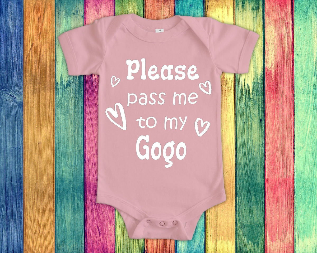 Pass Me To Gogo Cute Grandma Baby Bodysuit Tshirt or Toddler Shirt South African Zulu Grandmother Gift or Pregnancy Announcement Graphic Tee – Bold Style · Top Pick For Any Outfit