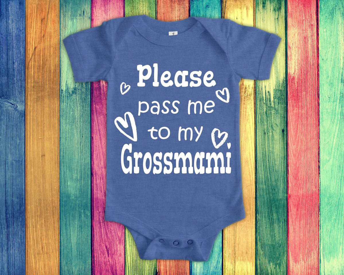 Pass Me To Grossmami Cute Grandma Baby Bodysuit Tshirt or Toddler Shirt Switzerland Swiss Grandmother Gift or Pregnancy Announcement Graphic Tee – Everyday Comfort · Must-Have Style