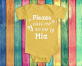 Pass Me To Mia Cute Grandma Baby Bodysuit Tshirt or Toddler Shirt Special Grandmother Gift or Pregnancy Announcement Graphic Tee – Aesthetic Look · Perfect For Daily Wear