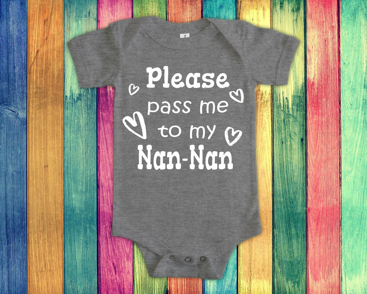 Pass Me To NanNan Cute Grandma Baby Bodysuit Tshirt or Toddler Shirt Special Grandmother Gift or Pregnancy Announcement Graphic Tee – Everyday Comfort · Top Pick For Any Outfit