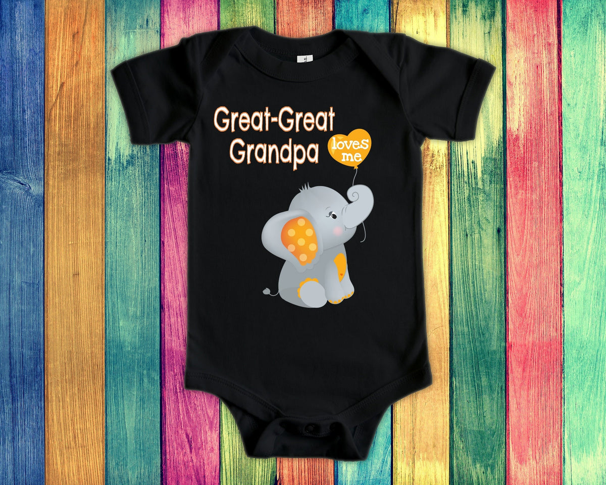GreatGreat Grandpa Loves Me Elephant Baby Bodysuit Unique Great Great Grandfather Gift for Granddaughter Grandson or Pregnancy Announcement Graphic Tee – Everyday Comfort · Trending Graphic Apparel