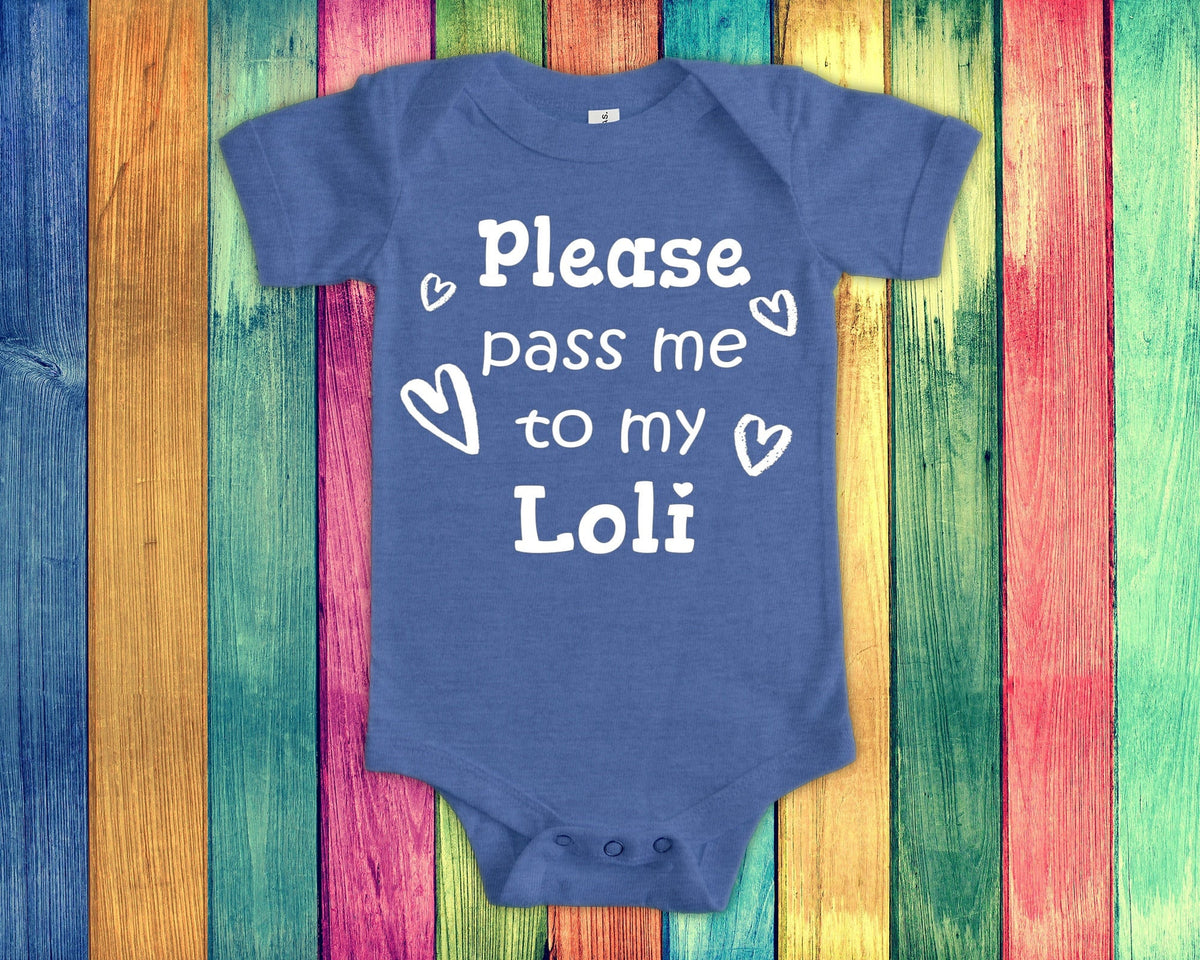 Pass Me To Loli Cute Grandma Baby Bodysuit Tshirt or Toddler Shirt Special Grandmother Gift or Pregnancy Announcement Graphic Tee – Soft Feel · Great Gift For Fans