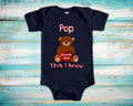 Pop Loves Me Cute Grandpa Name Bear Baby Bodysuit Tshirt or Toddler Shirt Special Grandfather Gift or Pregnancy Reveal Announcement Graphic Tee – Aesthetic Look · Trending Graphic Apparel